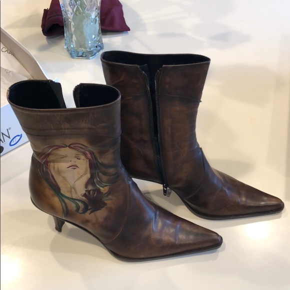 Caiman 3" boot - Leather - Brown - Hand painted - Picture 3 of 6